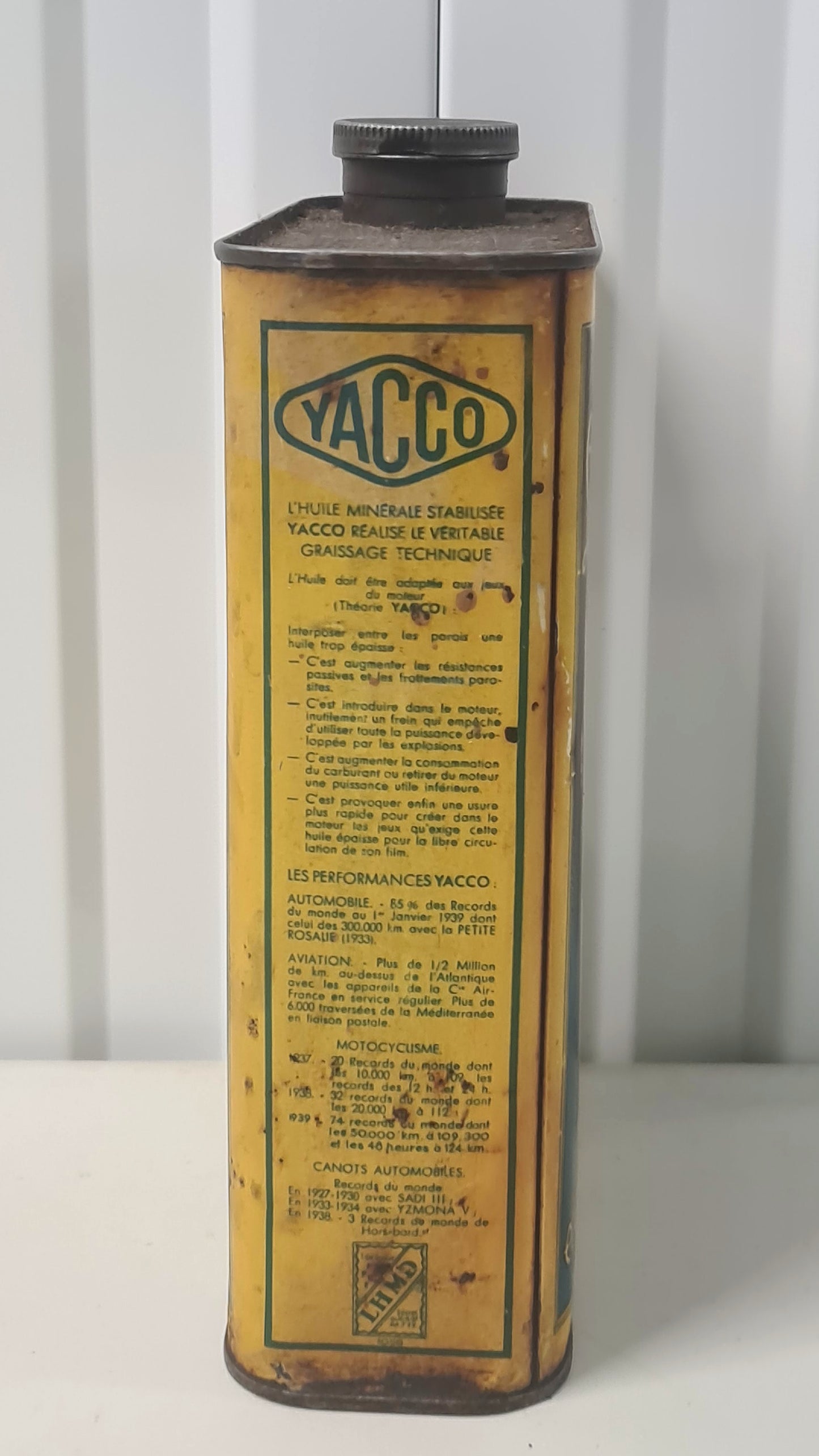 Bidon d'huile YACCO (version rare)