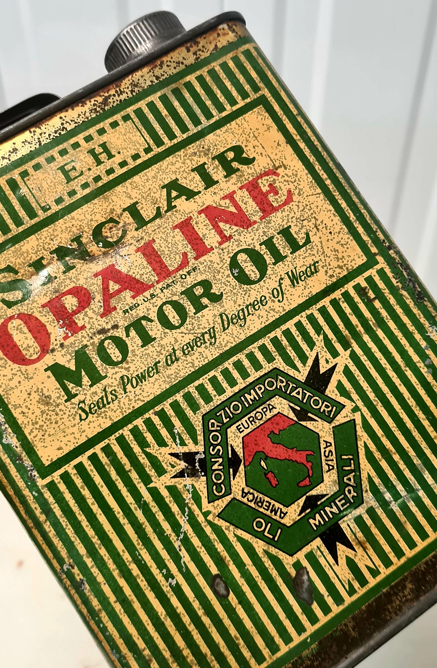 Bidon d'huile SINCLAIR opaline