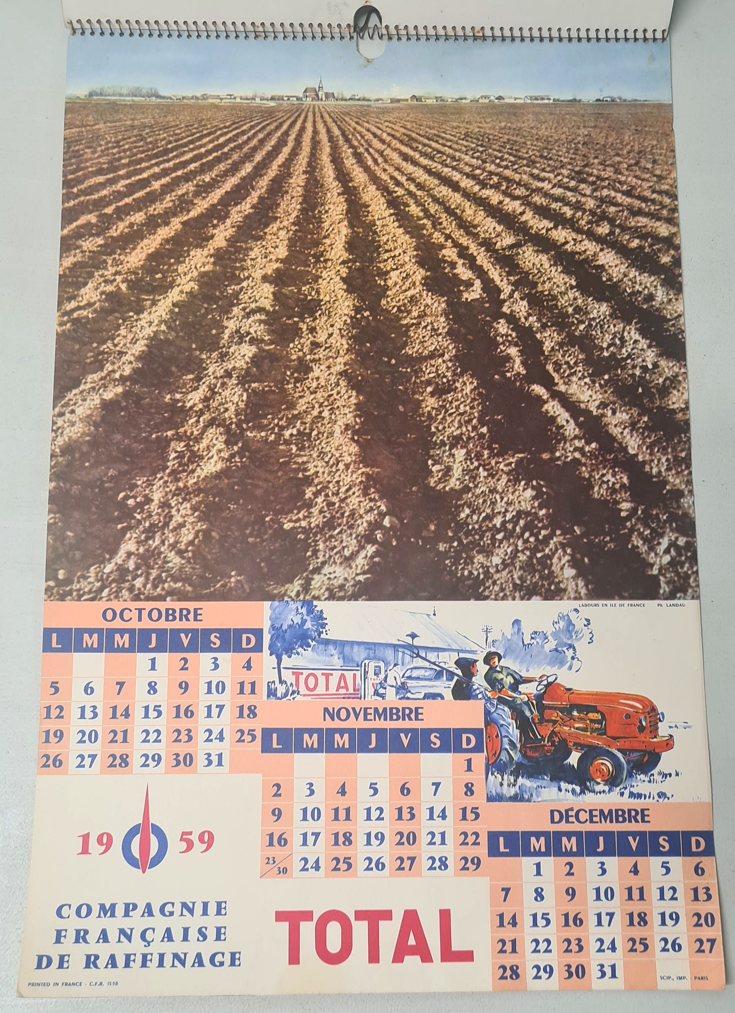 Calendrier TOTAL 1959