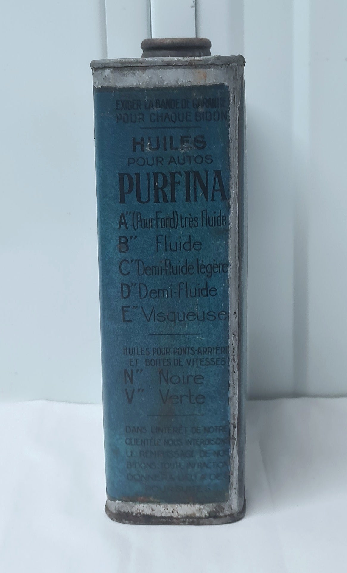Bidon d'huile PURFINA