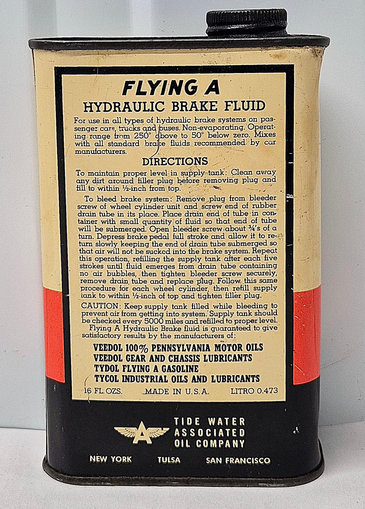 Bidon d'huile FLYING A