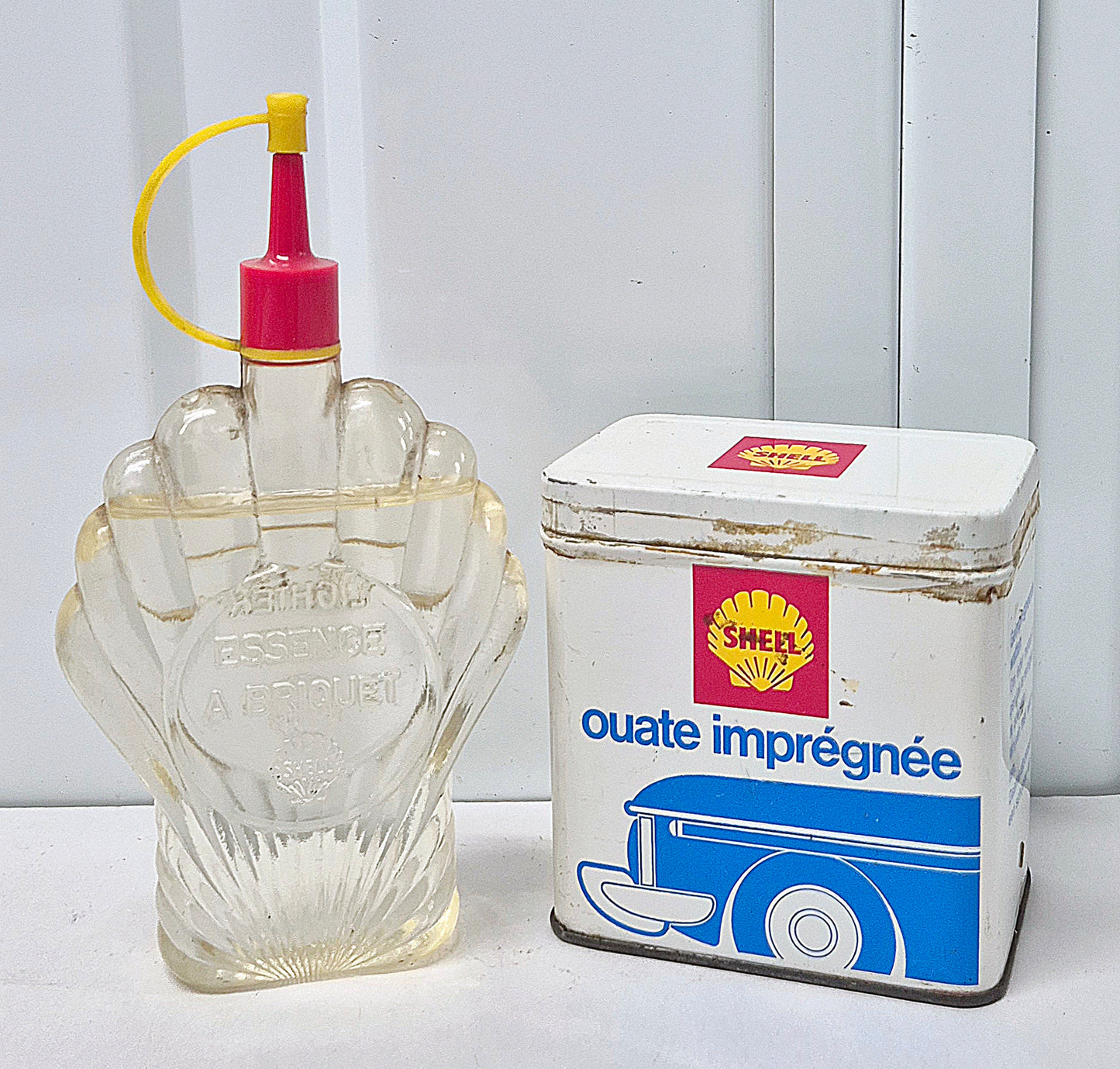 Lot SHELL burette + boite ouate