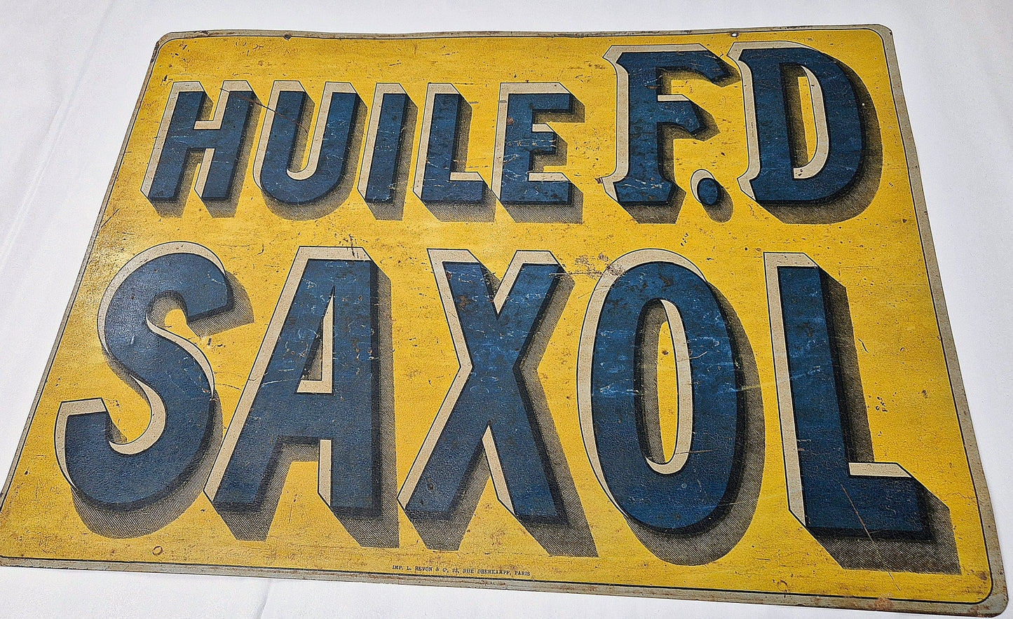 Tôle Benzo Moteur Huile F.D Saxol