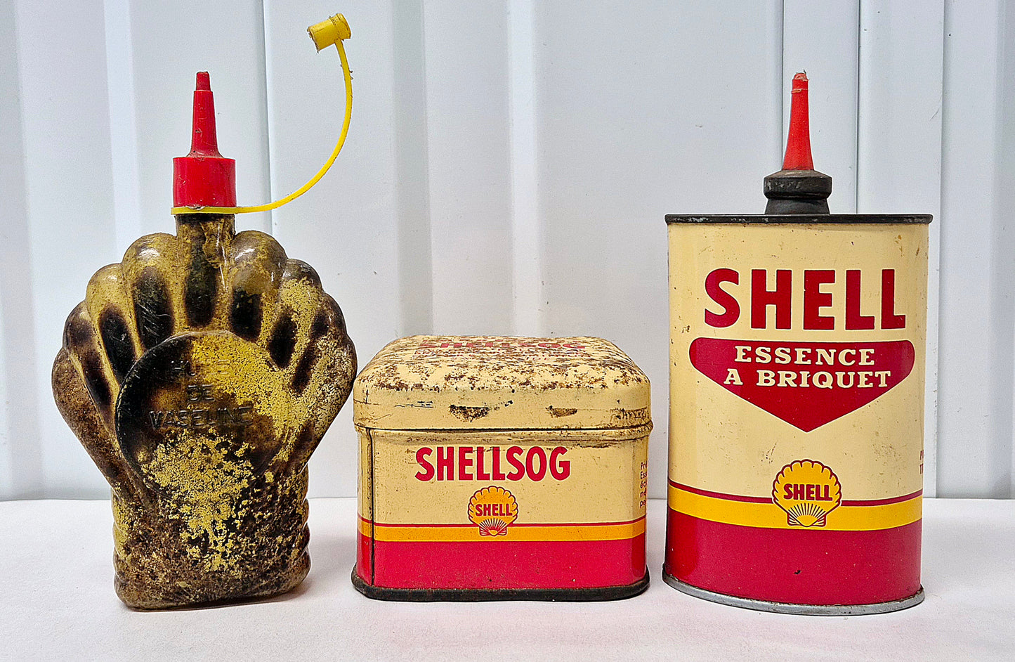 Lot SHELL burettes & boite