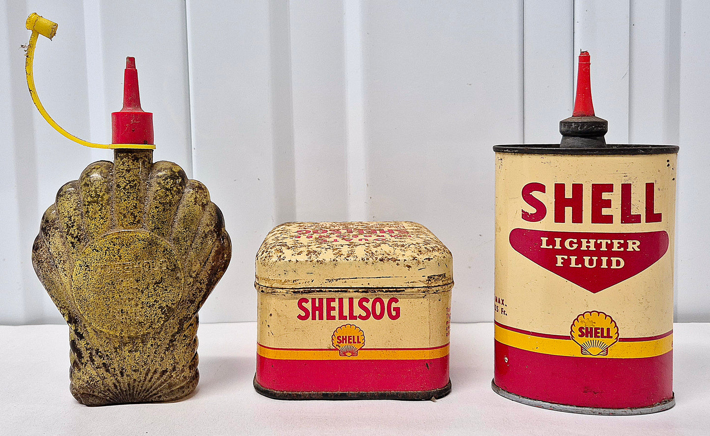 Lot SHELL burettes & boite