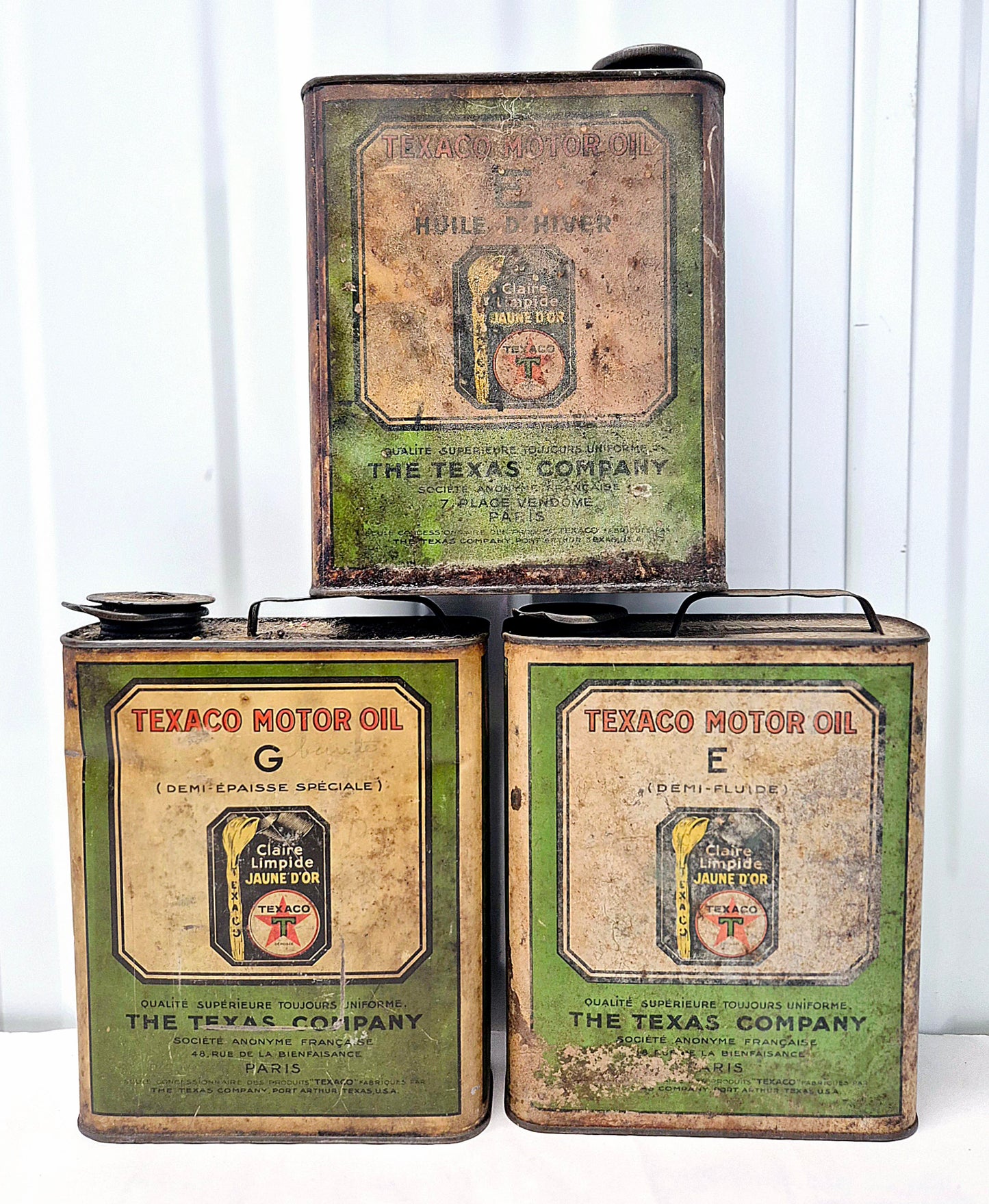 Bidon d'huile TEXACO x3