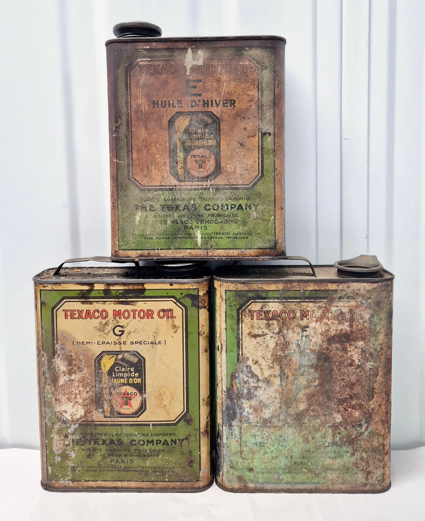 Bidon d'huile TEXACO x3