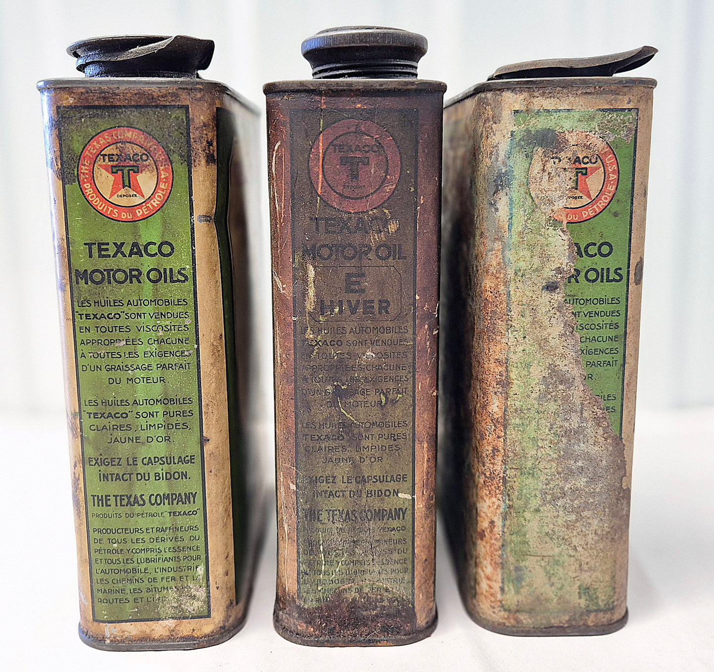 Bidon d'huile TEXACO x3