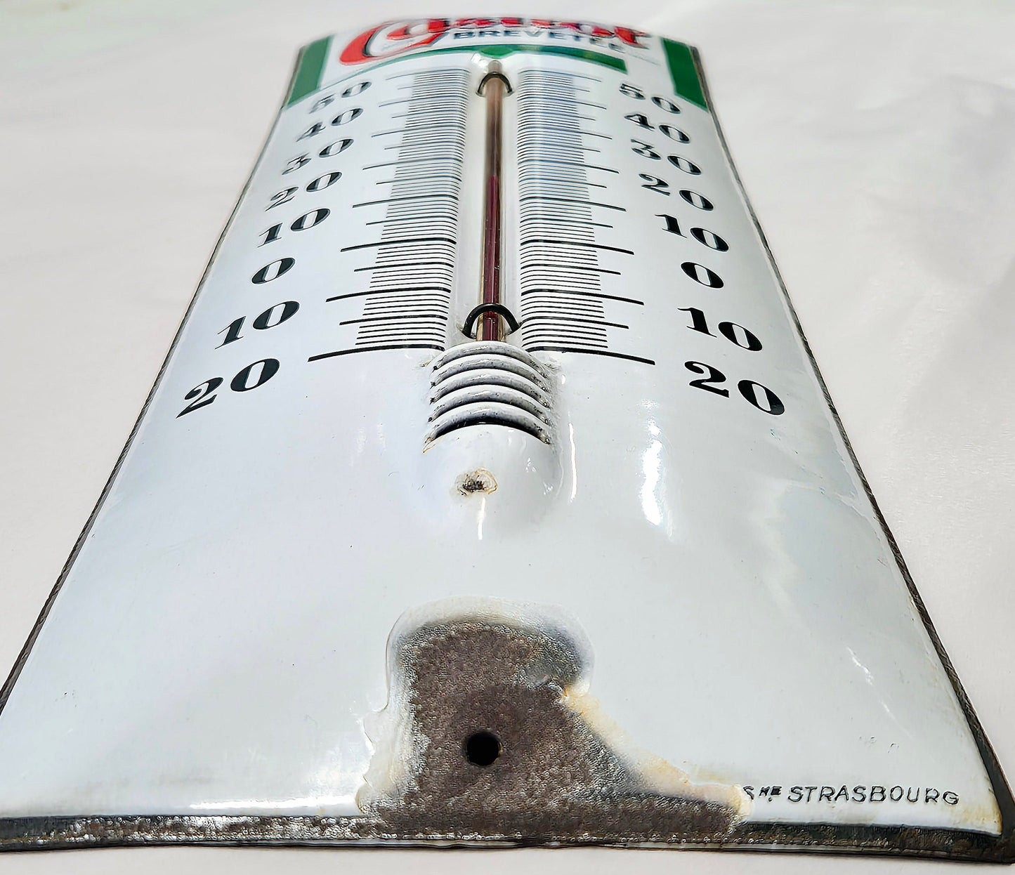 Thermomètre émaillé CASTROL bombé