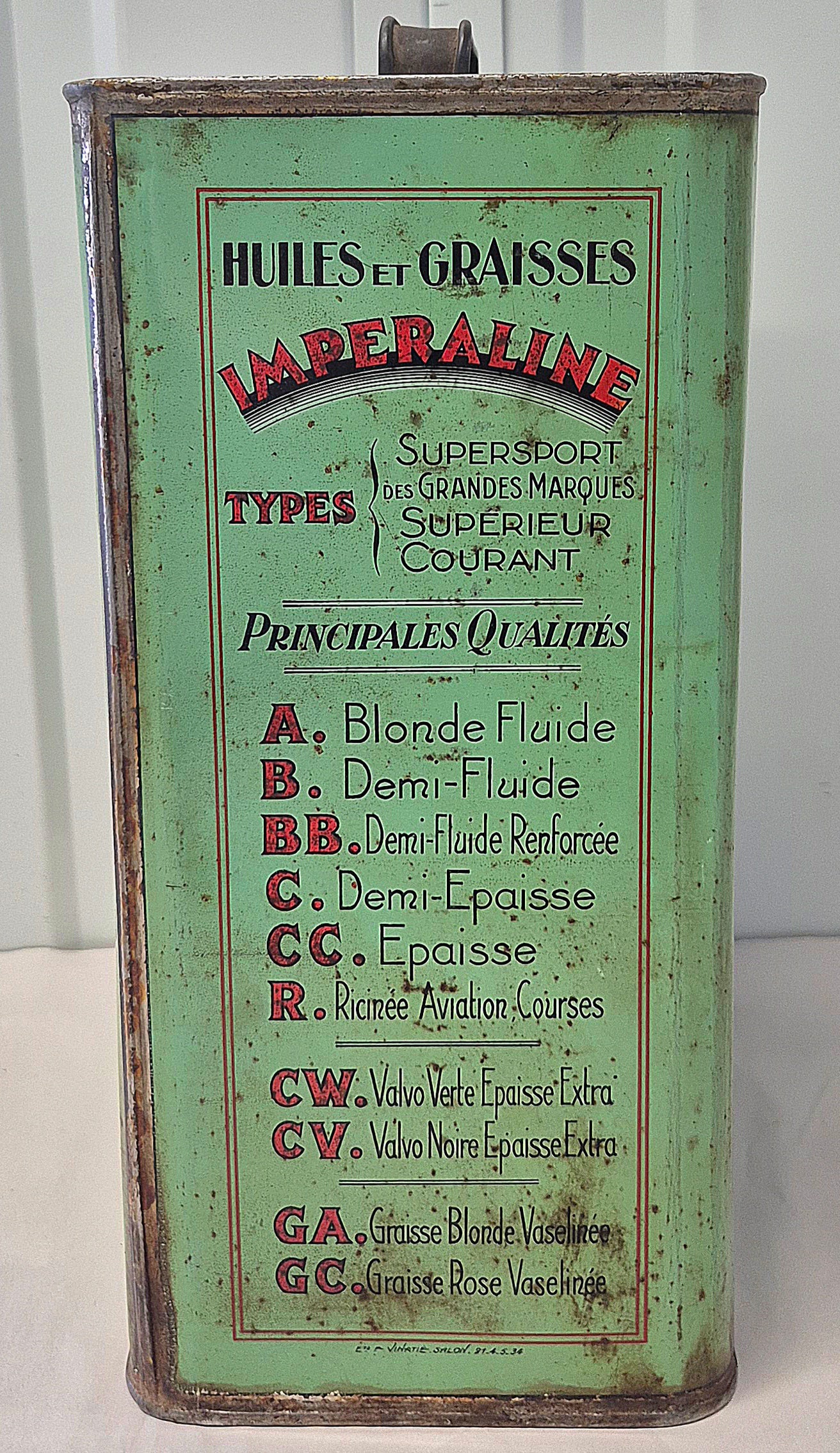 Bidon d'huile IMPERALINE