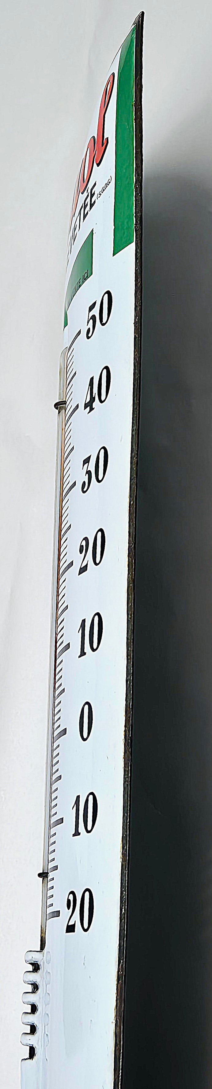 Thermomètre émaillé CASTROL bombé