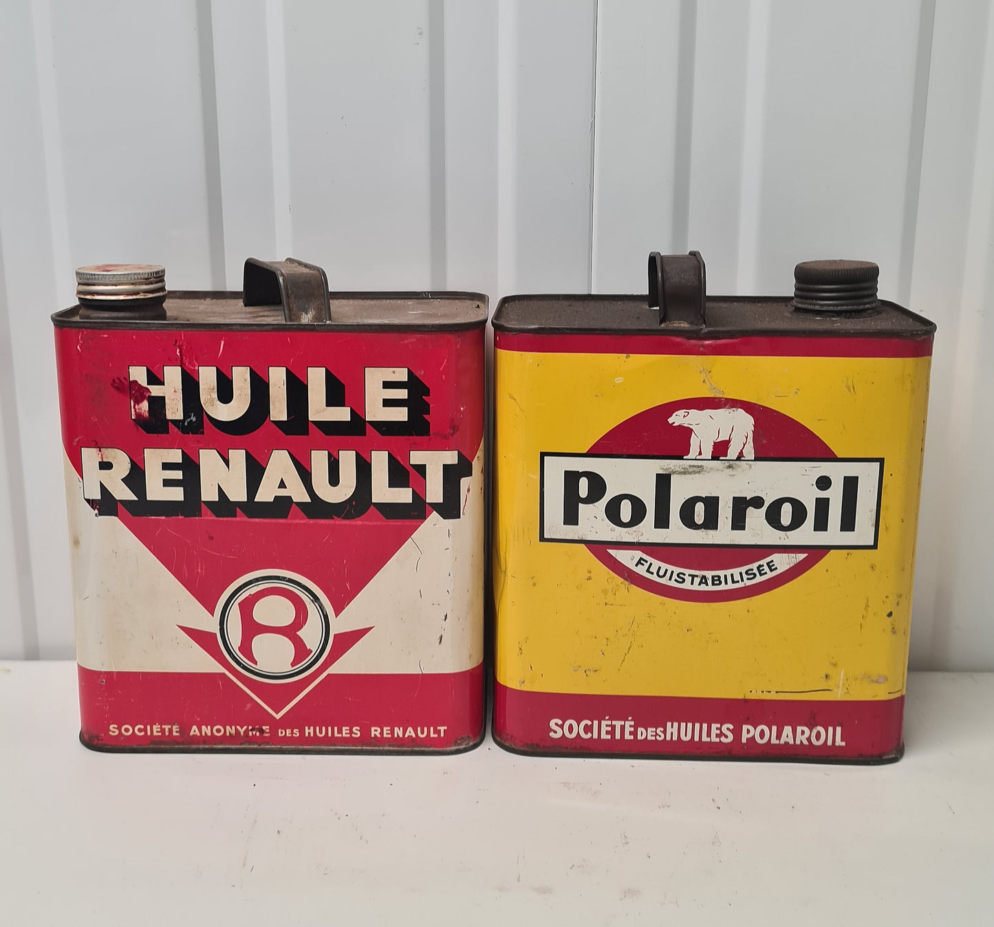 Lot de 2 bidons d'huile RENAULT POLAROIL