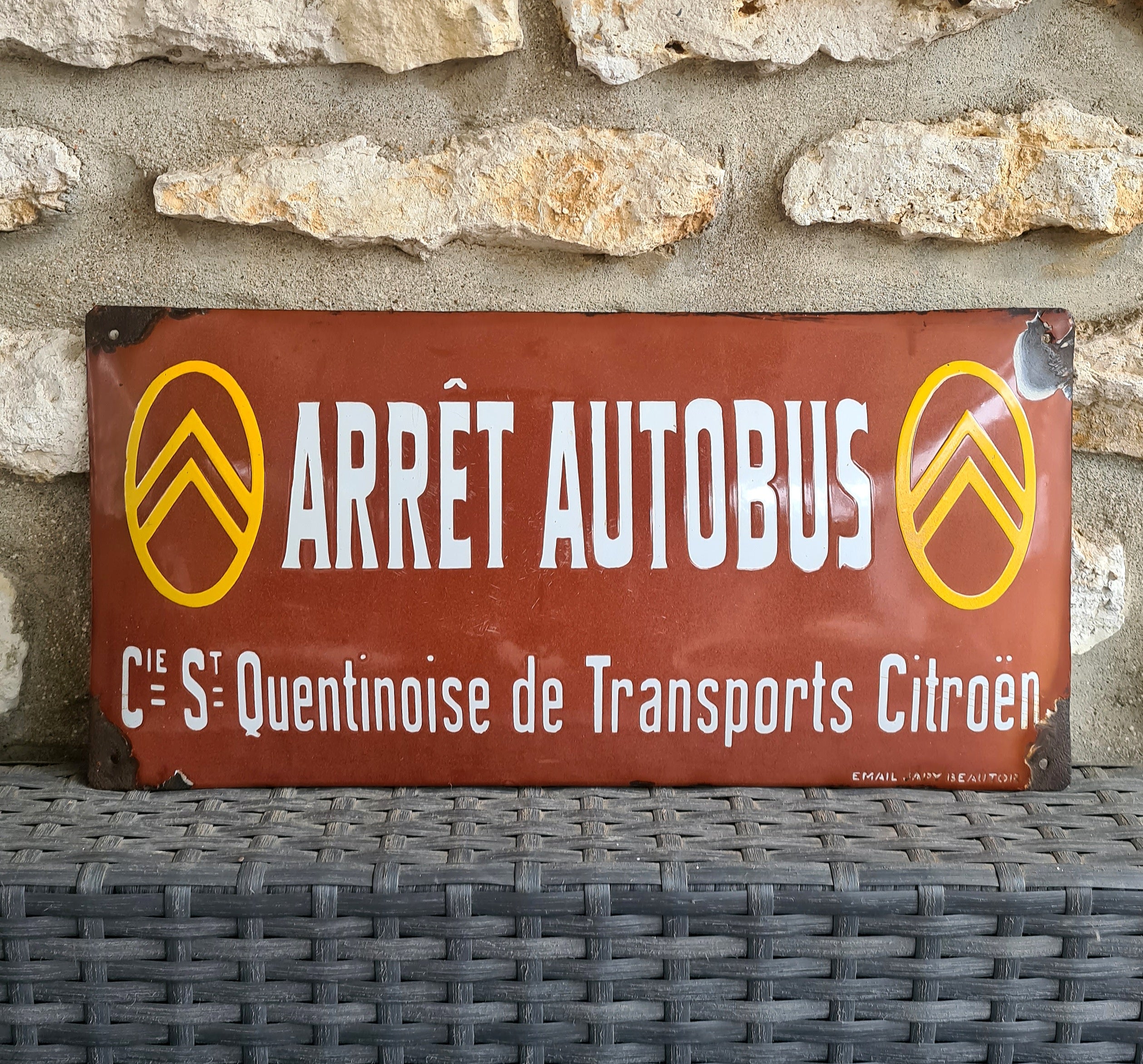 Plaque émaillée ovale publicitaire Citroën Plaque émaillée ovale publicitaire Citroën