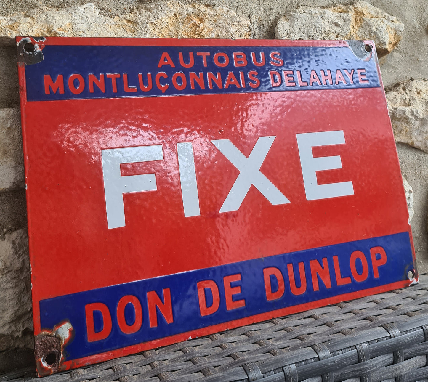 Plaque émaillée DELAHAYE DUNLOP