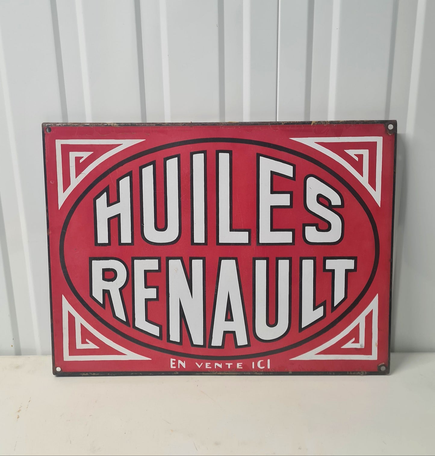 Plaque émaillée HUILES RENAULT