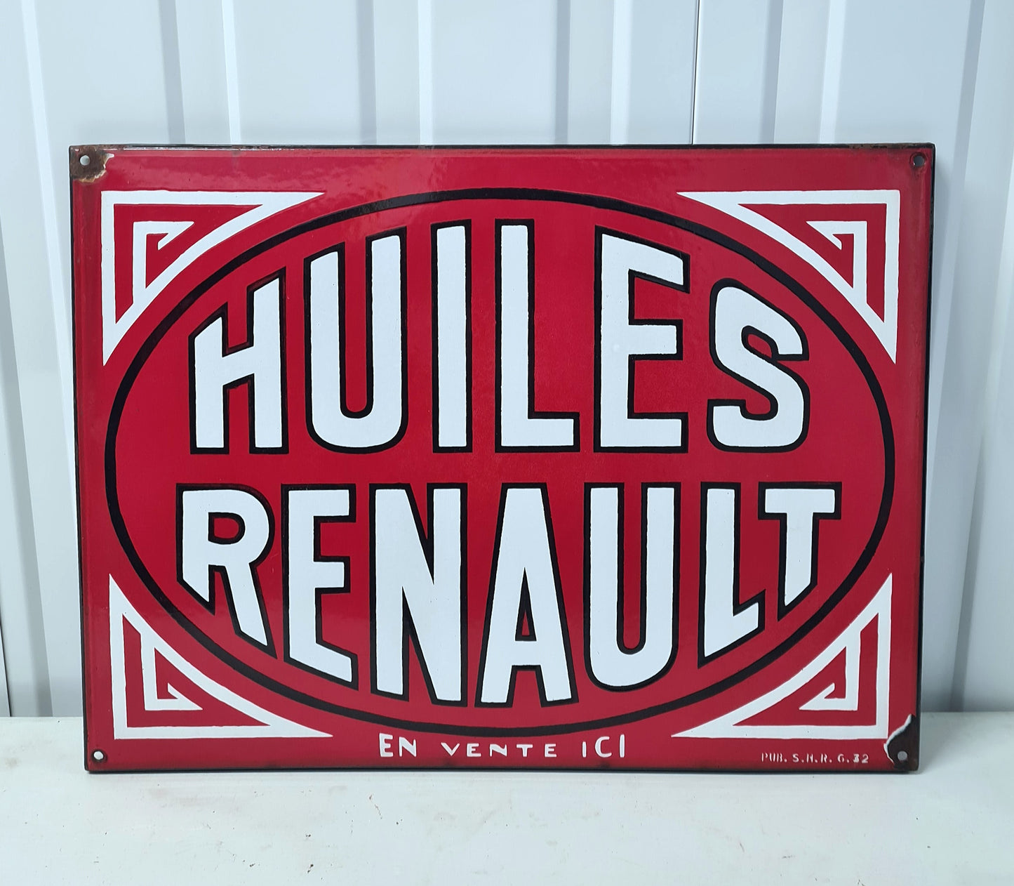 Plaque émaillée HUILES RENAULT