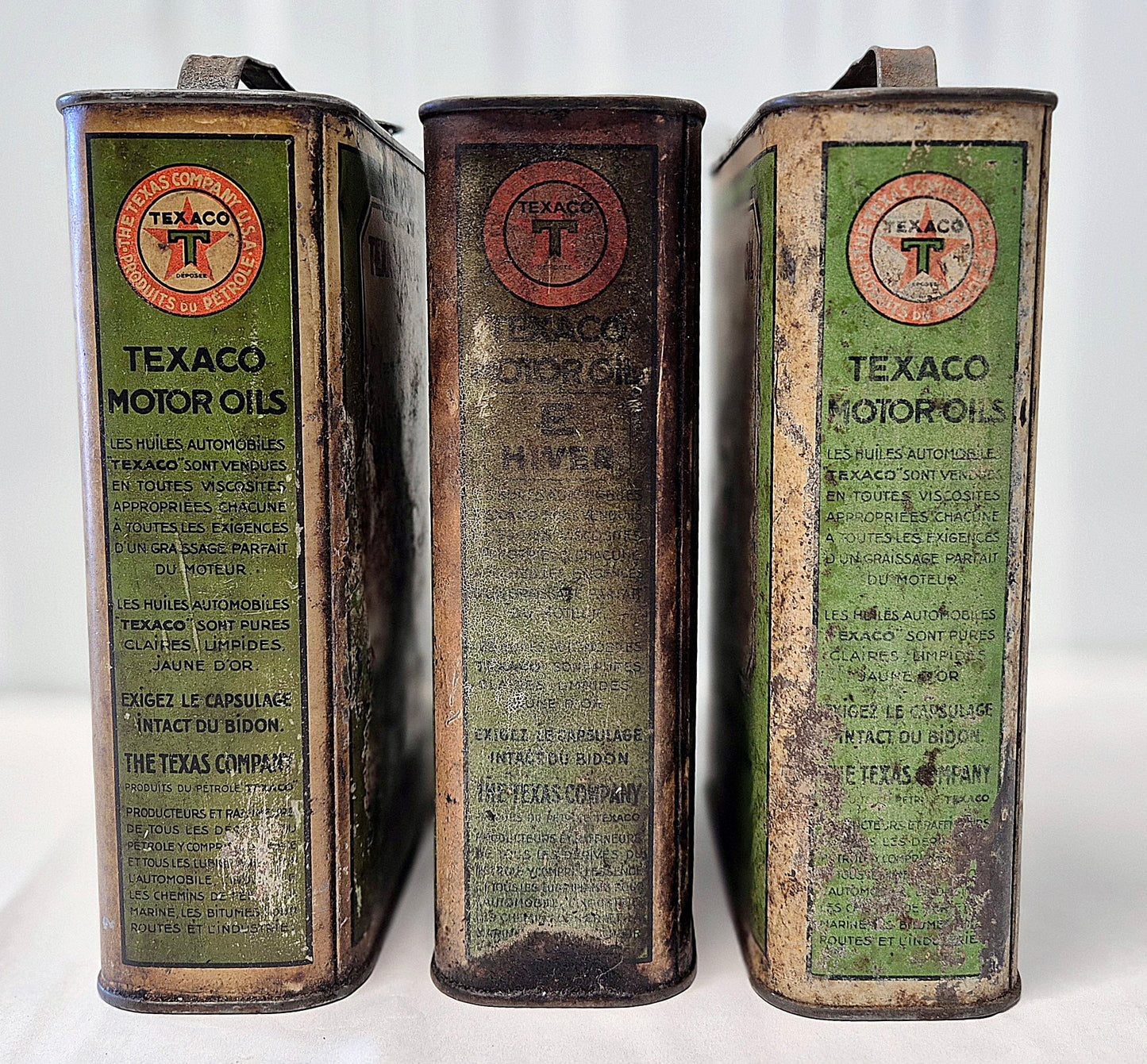 Bidon d'huile TEXACO x3