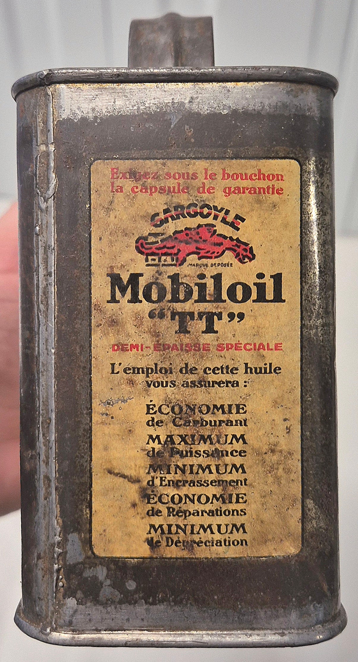 Bidon d'huile MOBILOIL TT