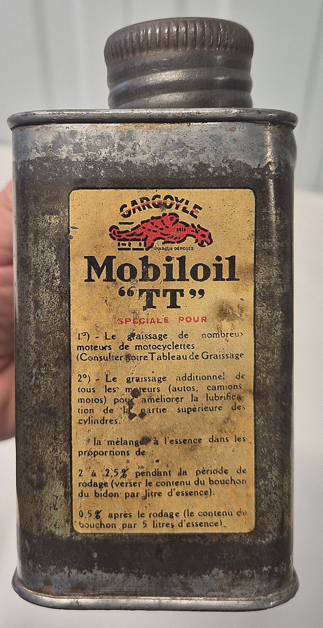 Bidon d'huile MOBILOIL TT