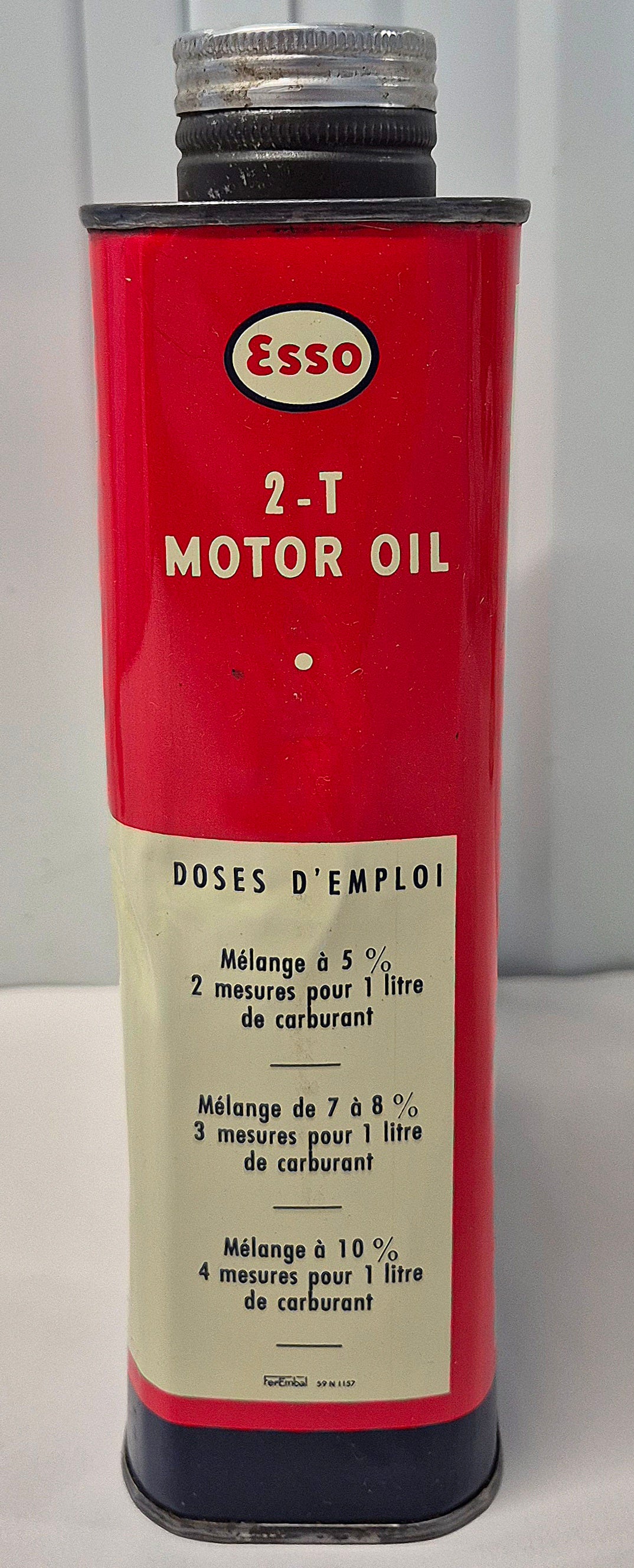Bidon d'huile ESSO 2 Temps