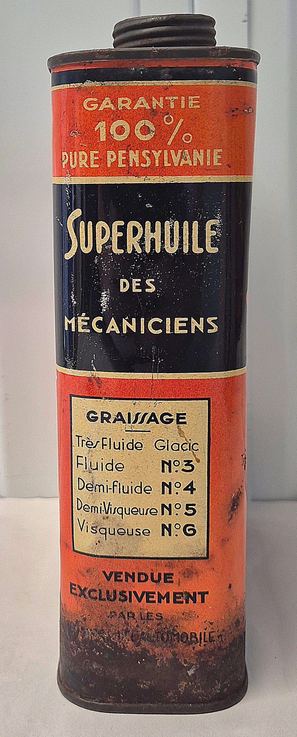 Bidon d'huile SUPERHUILE des mécaniciens