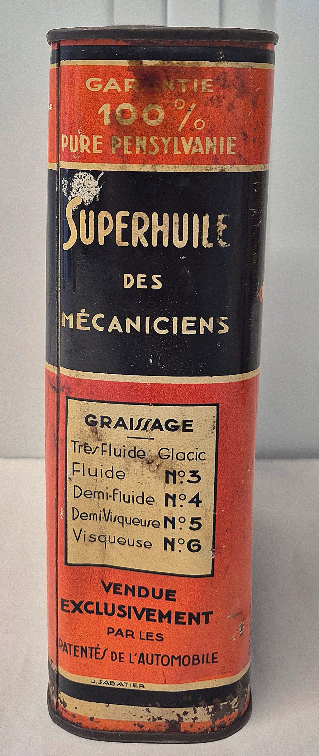 Bidon d'huile SUPERHUILE des mécaniciens