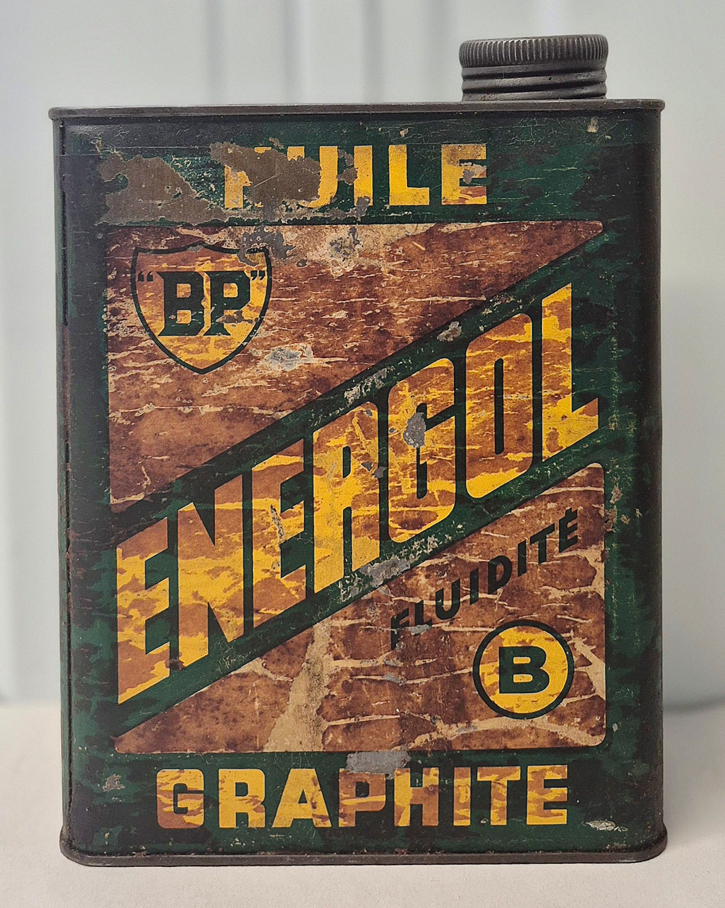 Bidon d'huile BP Energol vert