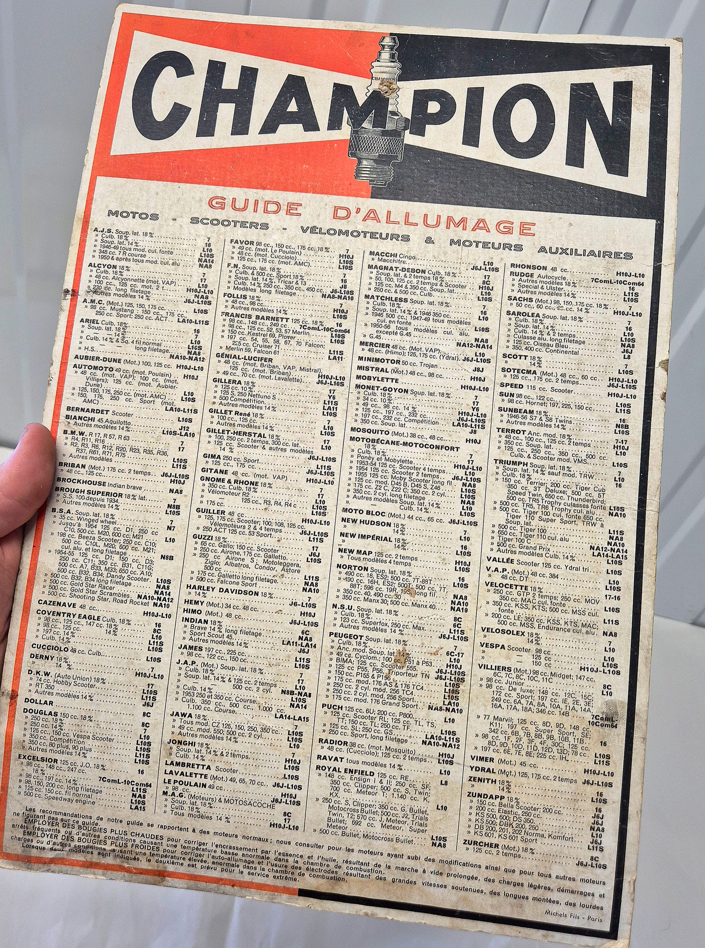 Carton Bougie CHAMPION 2 Roues