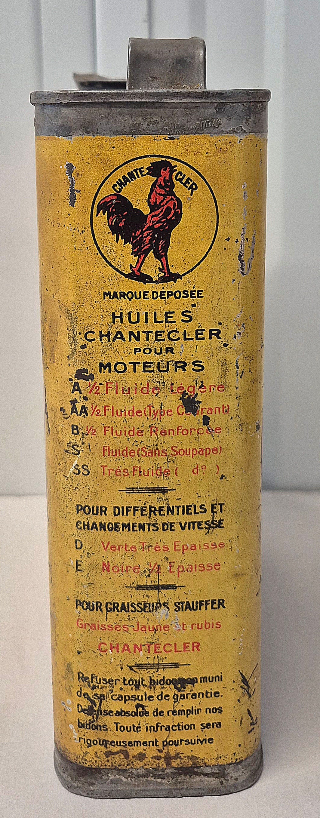 Bidon d'huile CHANTECLER