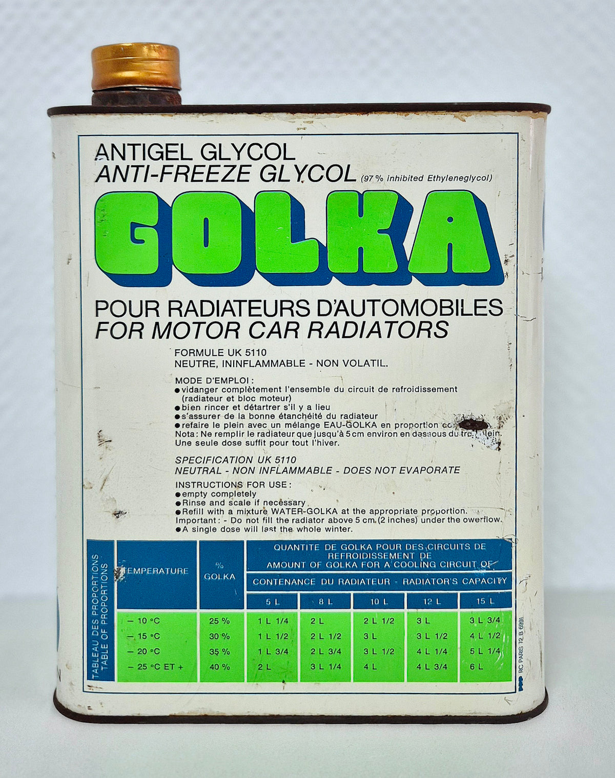 Bidon antigel GOLKA