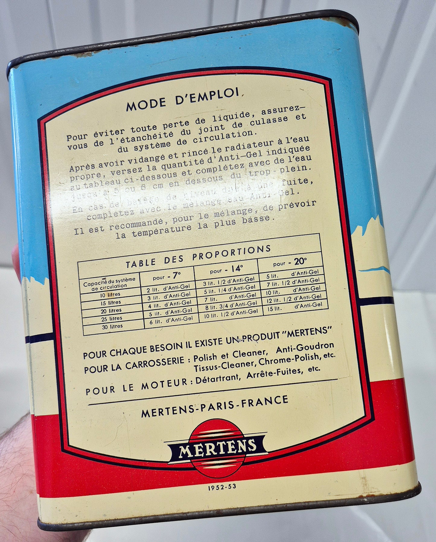 Bidon antigel MERTENS