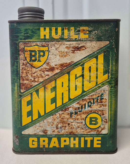 Bidon d'huile BP Energol vert