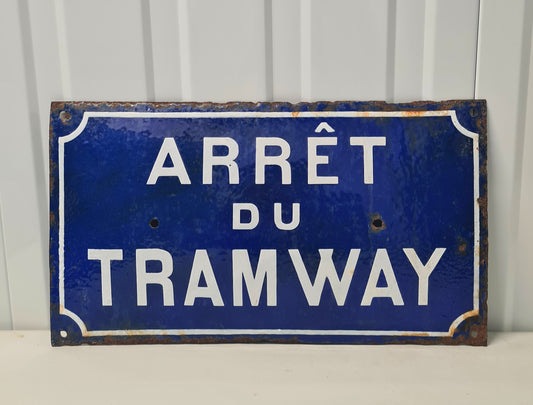 Plaque émaillée TRAMWAY