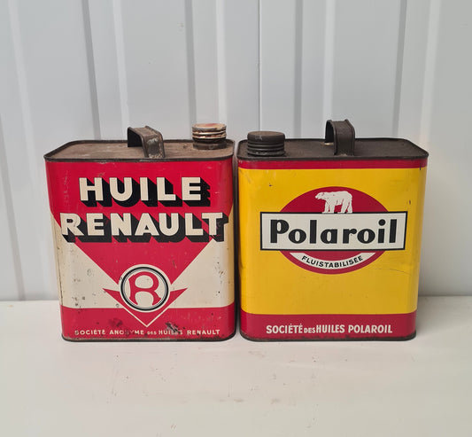 Lot de 2 bidons d'huile RENAULT POLAROIL