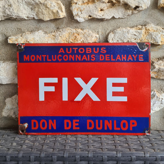 Plaque émaillée DELAHAYE DUNLOP