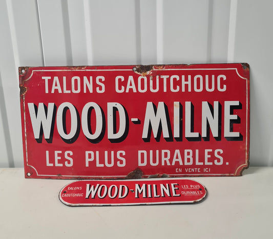 Lot de 2 plaques émaillées WOOD MILNE