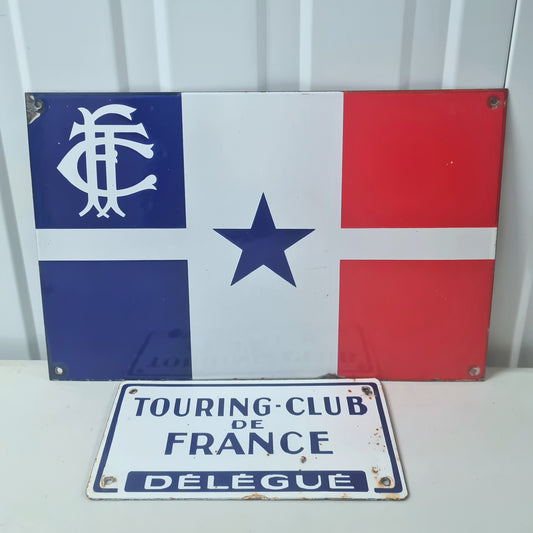 Plaque émaillée TOURING CLUB DE FRANCE x2